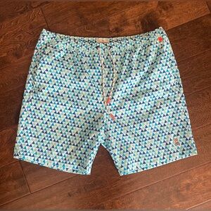 Psycho Bunny Swim Trunks Mens XL Geometric Quick Dry Board Shorts